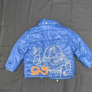 Disney Blue Buzz Lightyear Puffer Jacket with Orange 95 Detail